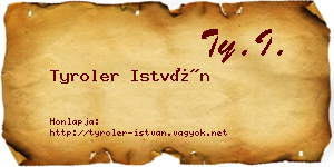 Tyroler István névjegykártya